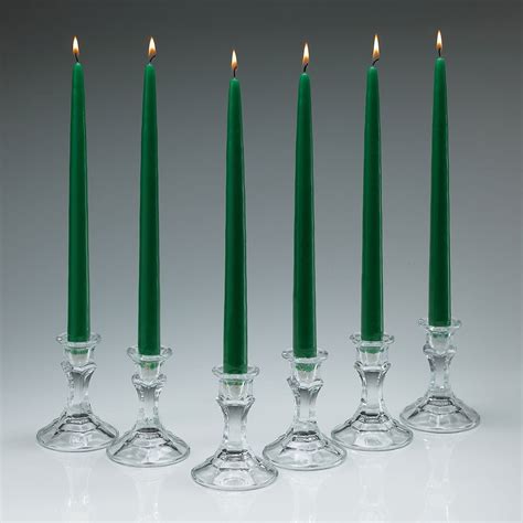 Green Unscented Taper Candles 12 Inch Tall 3/4 Inch Thick Burn 10 Hours Set of 12 - Walmart.com ...