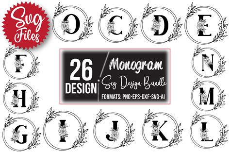 Monogram Svg Design Bundle Graphic by Shopdrop · Creative Fabrica