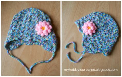 My Hobby Is Crochet: Shells Baby Hat with Ear Flaps- Free Pattern