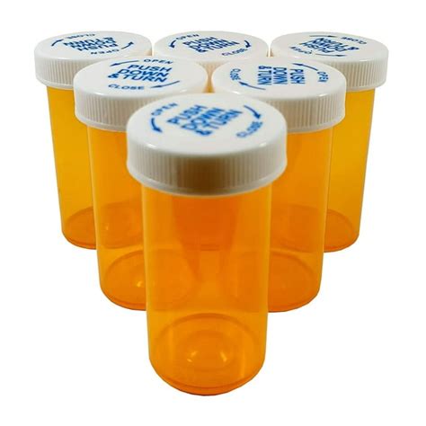 Pack of 15 - Amber 40 Dram Pill Bottles Empty with Caps Child Resistant ...