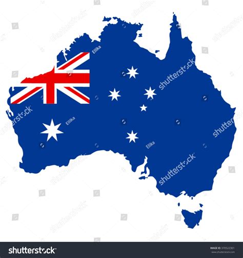 Australian Map Flag Vector Illustration Stock Vector (Royalty Free) 370522301 | Shutterstock