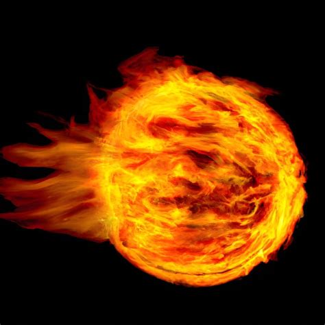 Premium AI Image | Ball of fire on black background glowing magma ...