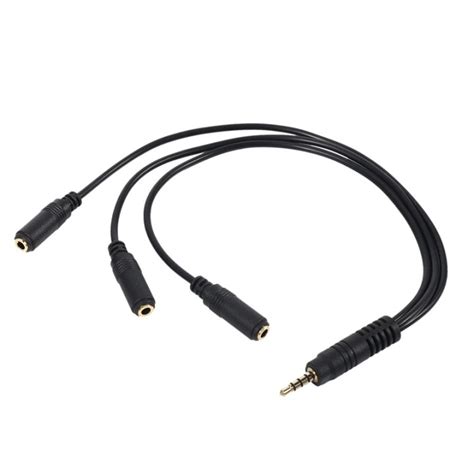 3.5mm Stereo Audio Splitter Cable Gold Plated 3.5mm (1/8 inch) TRRS Stereo Plug Male to 3 x 1/8 ...