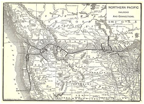 Northern Pacific Railroad System Map - 1900