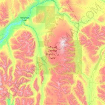 Mount Edziza Provincial Park topographic map, elevation, relief