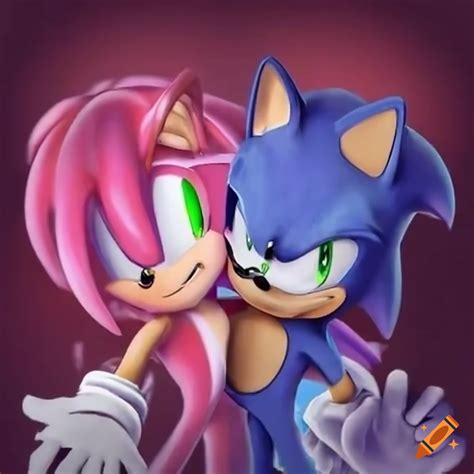 Amy rose and sonic the hedgehog in an intense showdown on Craiyon