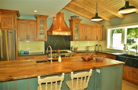 Rustic Pine/Antique Teal-Grey/Copper Kitchen! - Rustic - Kitchen - Other - by Dennison Homes and ...