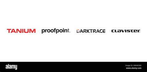 Darktrace, Clavister, Proofpoint, Tanium. Vector illustration ...