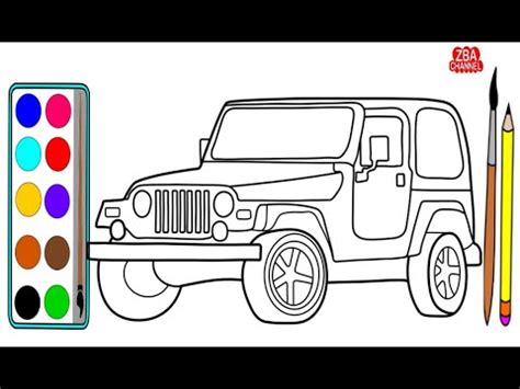 Mobil Jeep Offroad | Cara Menggambar dan Mewarnai Mobil Jeep Offroad untuk Anak dan Balita - YouTube