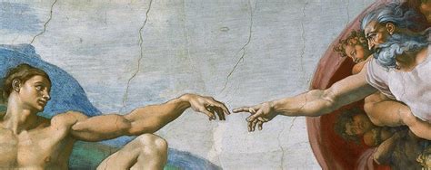 Michelangelo painting of God reaching out to Adam - Bonny Doon Vineyard