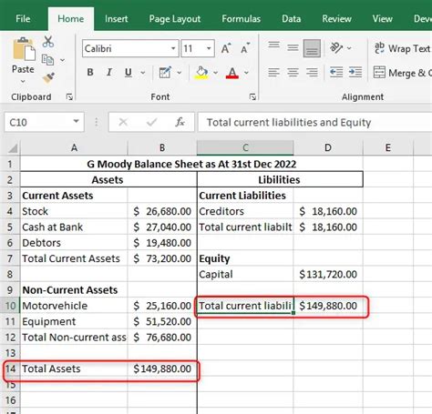 How to create an Excel Balance Sheet - Excel Wizard