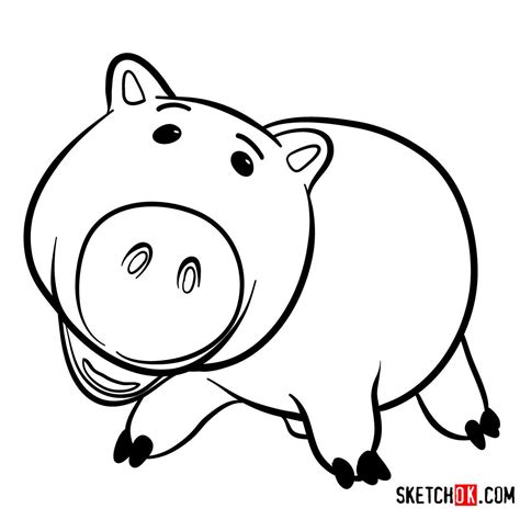 How to draw Hamm from Toy Story - Sketchok easy drawing guides | Toy story coloring pages, Easy ...