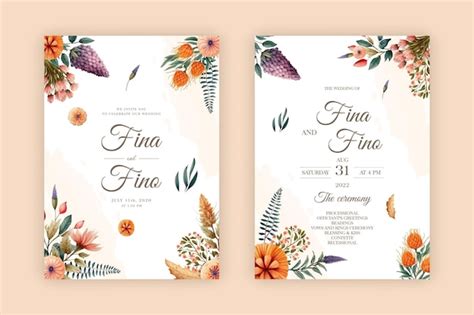 Premium Vector | Save the date watercolor floral frame weeath with ...