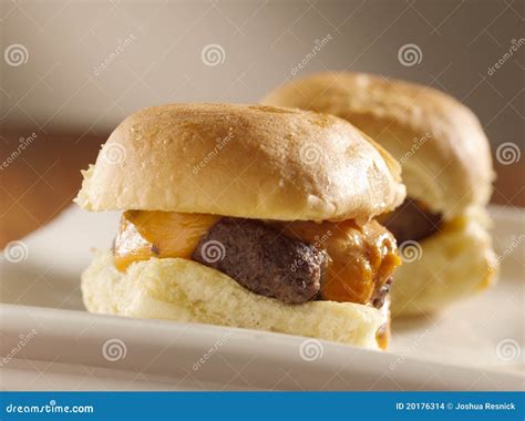 Mini burger sliders stock photo. Image of dark, cheeseburger - 20176314