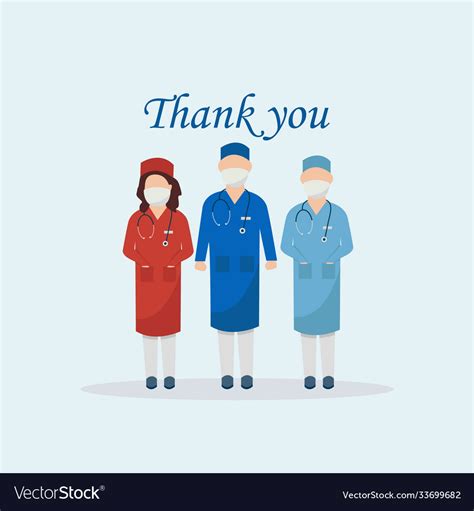 Thank you medical staff corona virus template Vector Image