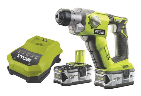 Ryobi One+ Cordless 18V 4Ah Li-ion SDS plus drill 2 batteries R18SDS-LL40S | Departments | DIY ...