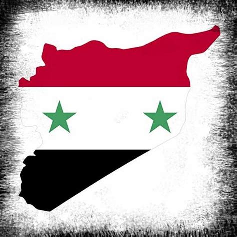 Syria Flag map Sticker - size 22x20cm - SYR Flag