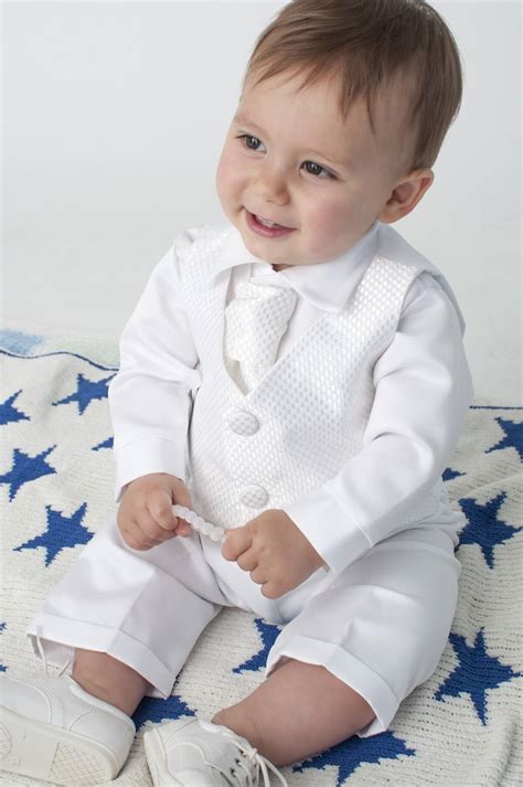 Boys Christening Suit in White - Baby to Toddler - Just Christening