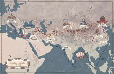 Marco Polo and The Silk Road / Map Illustration (2) | Images :: Behance