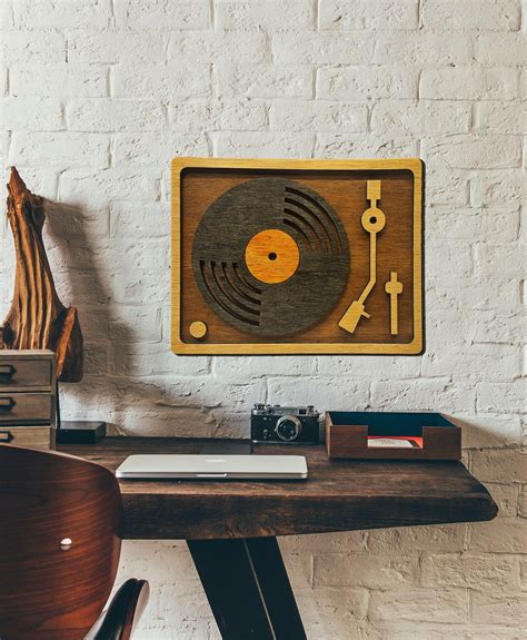 RETRO Vinyl Record Player Wall Art Laser Cut Wood Vintage | Etsy