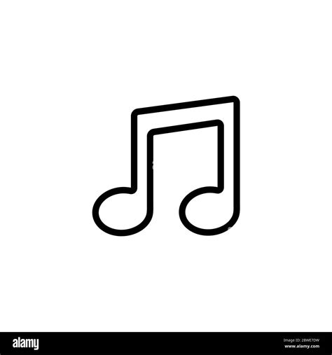 Music Note Line Icon In Flat Style Vector For App, UI, Websites. Black Icon Vector Illustration ...