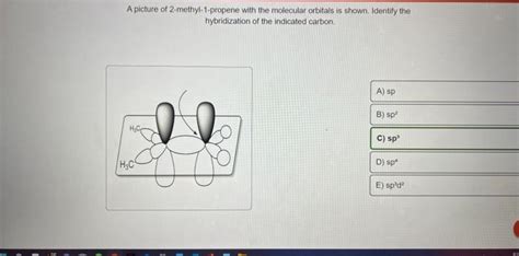 Solved A picture of 2-methyl-1-propene with the molecular | Chegg.com