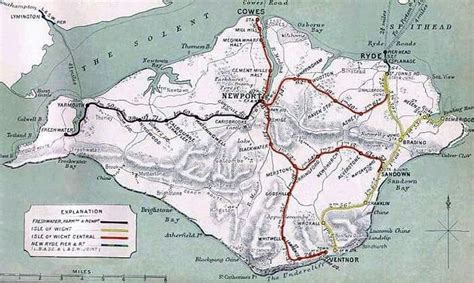 Old Isle of Wight railway map showing the lines and stations before ...