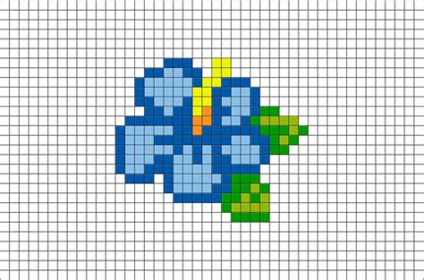 Blue Hibiscus Pixel Art – BRIK