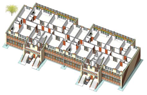 Multi-storey building. 12 floors. Revit model.