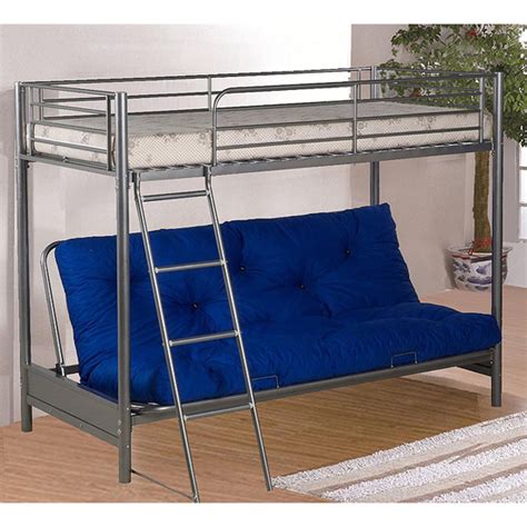 Awoka Futon Metal Bunk Bed In Silver | Furniture in Fashion