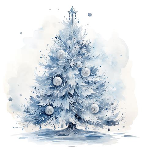 Premium AI Image | Blue silhouette of a Christmas tree on a white background