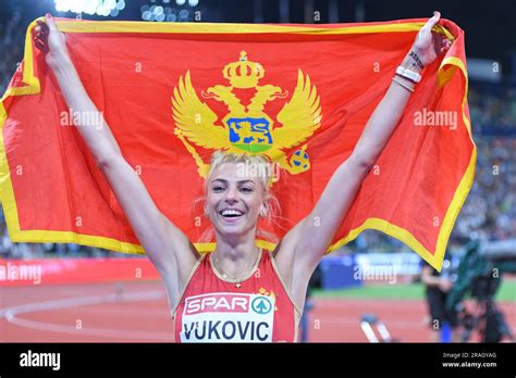 Marija Vukovic (Montenegro). High Jump Silver Medal. European Championships Munich 2022 Stock ...