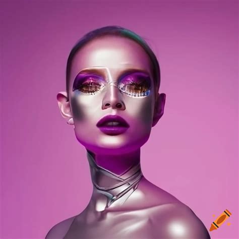 Bold and colorful makeup products with silver accents on Craiyon