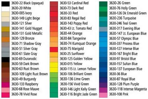 3m Reflective Vinyl Color Chart