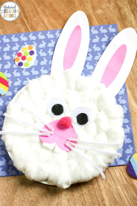 Easter Bunny Paper Plate Craft with Free Bunny Template - Natural Beach Living