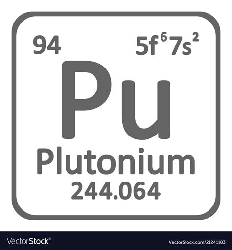 Periodic table element plutonium icon Royalty Free Vector