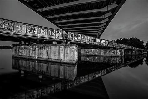 Graffiti Under the BU Bridge Boston MA Charles River Reflection Black ...