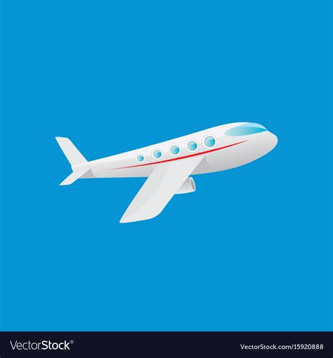 Cartoon airplane flying in blue sky Royalty Free Vector