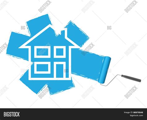 Blue Paint Roller Vector & Photo (Free Trial) | Bigstock