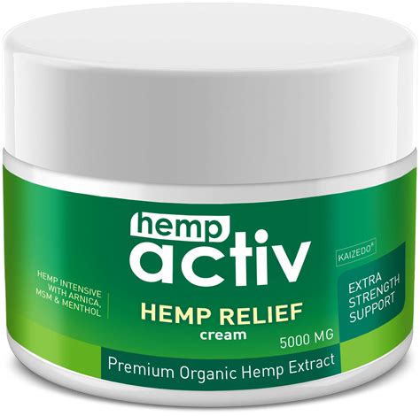 Organic Hemp Relief Cream – 5000 Mg – Made in USA – Natural Hemp ...