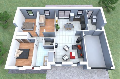 Plan maison moderne 3d - Menuiserie
