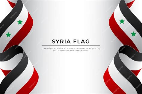 Premium Vector | Syria flag design. Realistic waving ribbon Syrian flag ...