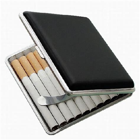 Aliexpress.com : Buy 9.6x9.4x1.8Cm Fashion Black Pocket Cigarette Case ...