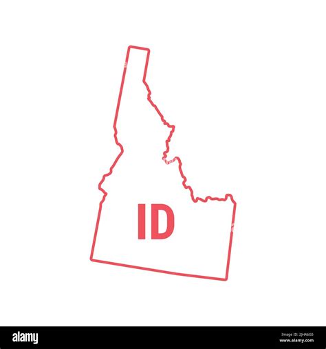 Idaho US state map red outline border. illustration isolated on white ...