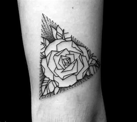 40 Geometric Rose Tattoo Designs For Men - Flower Ink Ideas