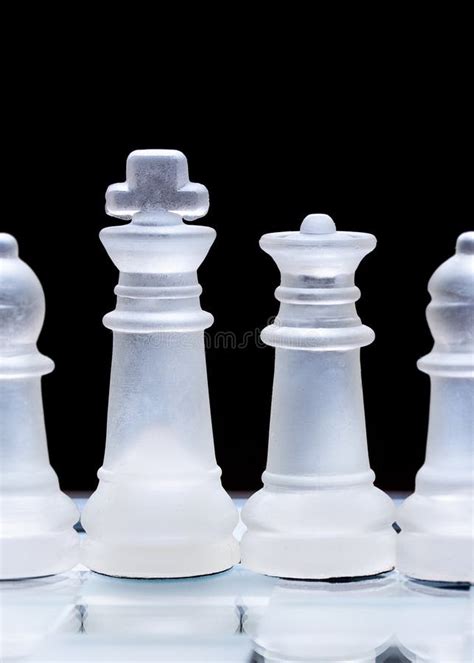 Glass chess pieces stock image. Image of standing, battle - 129622559