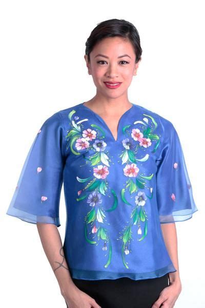 Kimona Painting Blue 002 - Filipiniana Barong Tagalog, Filipiniana, Embroidered Collars, Special ...