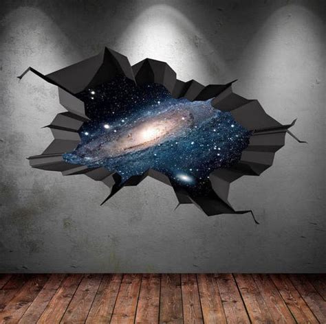 Deep Space Galaxy Universe Cracked 3D Wall Sticker Decal | Etsy in 2020 ...