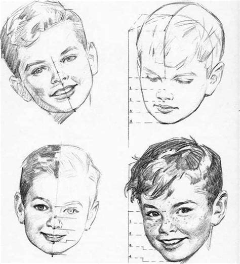 Drawing/ Childs' head. | Drawing people, Face drawing, Portrait drawing