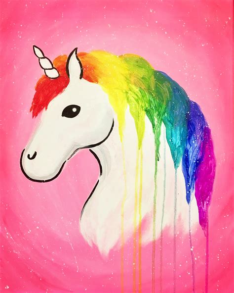 Rainbow Unicorn - Pinot's Palette Painting